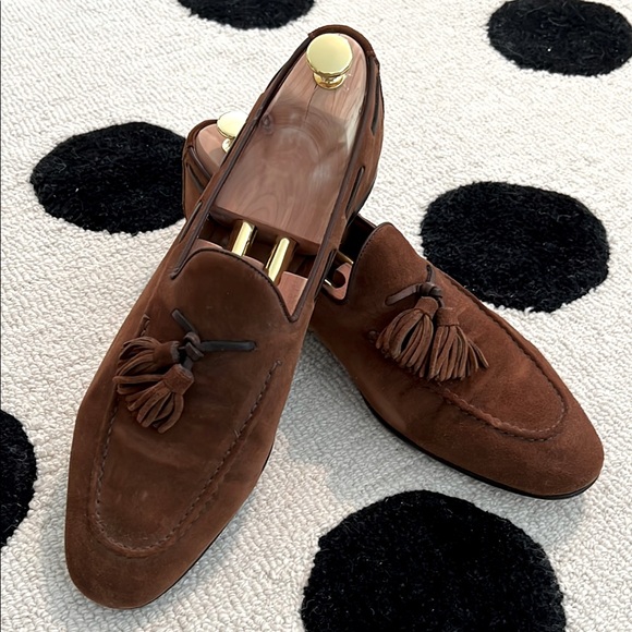 Suit Supply Brown Suede Tassel Loafers (includes shoe tree) - Picture 1 of 6